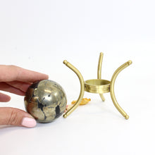 Load image into Gallery viewer, Pyrite crystal sphere on stand | ASH&amp;STONE Crystals Shop Auckland NZ
