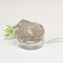Load image into Gallery viewer, Smoky quartz crystal on clear perspex LED lamp base | ASH&amp;STONE Crystals Shop Auckland NZ
