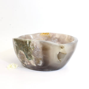 Extra large flower agate crystal polished bowl 5.02kg | ASH&STONE Crystals Shop Auckland NZ