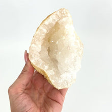 Load and play video in Gallery viewer, Crystals NZ: Clear quartz crystal geode half
