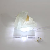 Apophyllite crystal chunk on perspex LED lamp base | ASH&STONE Crystals Shop Auckland NZ