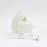 Apophyllite crystal chunk on perspex LED lamp base | ASH&STONE Crystals Shop Auckland NZ