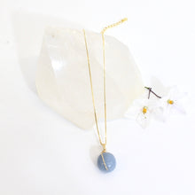 Load image into Gallery viewer, NZ-made bespoke angelite crystal pendant 16&quot; chain | ASH&amp;STONE Crystal Jewellery Shop Auckland NZ
