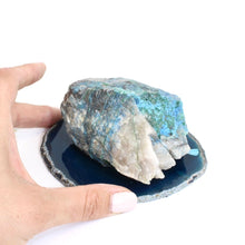Load image into Gallery viewer, Quantum quattro crystal chunk on agate slice | ASH&amp;STONE Crystals Shop Auckland NZ
