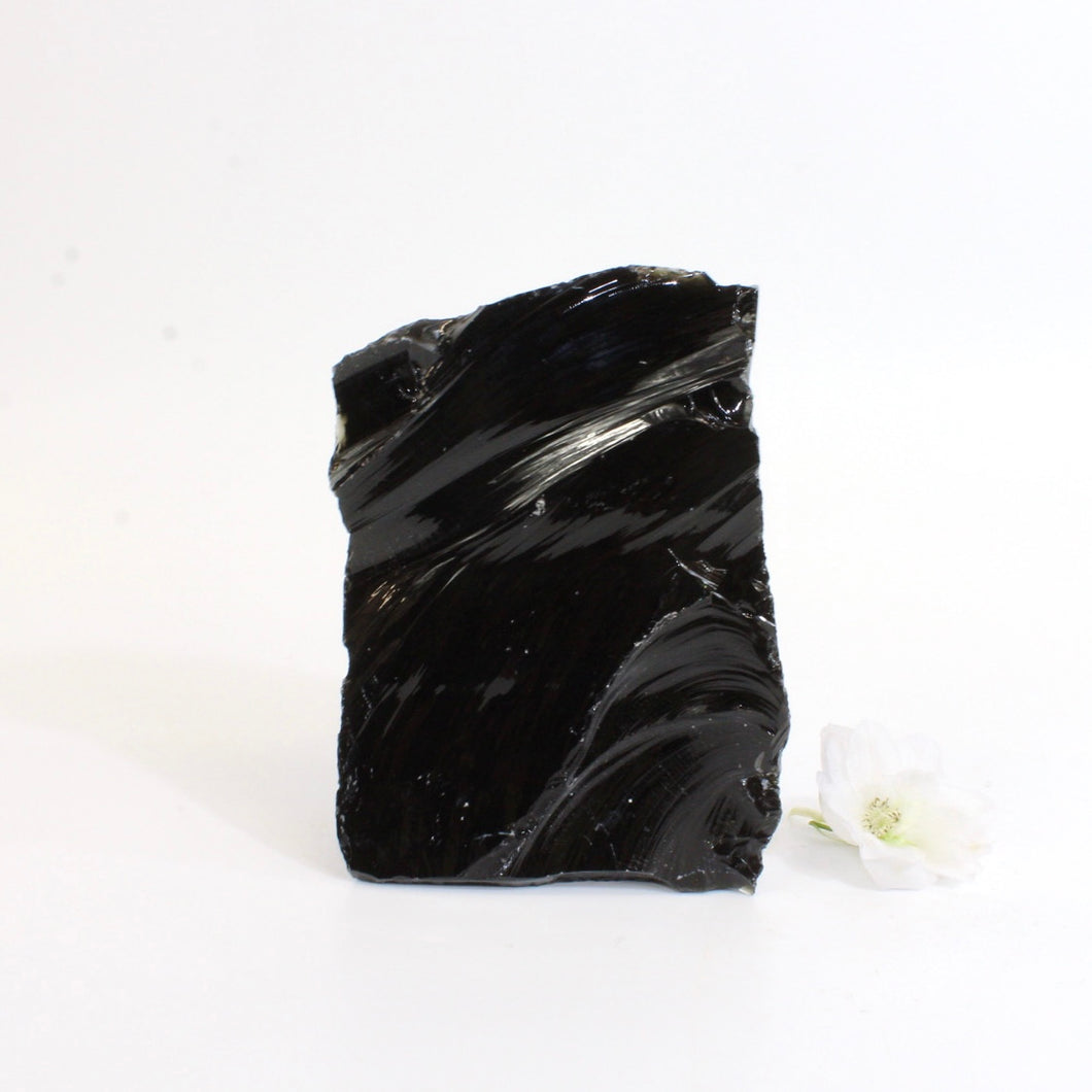 Black obsidian cut base | ASH&STONE Auckland NZ