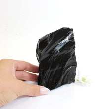 Load image into Gallery viewer, Black obsidian cut base | ASH&amp;STONE Auckland NZ
