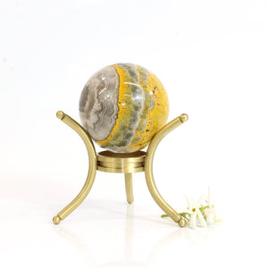 Bumble bee jasper crystal sphere on stand | ASH&STONE Crystals Shop Auckland NZ