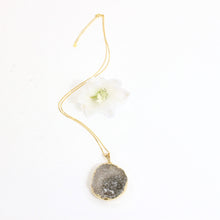 Load image into Gallery viewer, Agate crystal druzy pendant on 18&quot; chain | ASH&amp;STONE Crystal Jewellery Shop Auckland NZ
