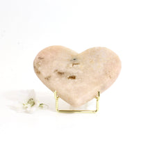 Load image into Gallery viewer, Pink amethyst crystal heart on stand | ASH&amp;STONE Crystals Shop Auckland NZ
