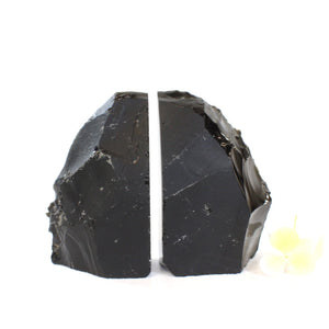 Large black obsidian bookends | ASH&STONE Crystals Shop Auckland NZ
