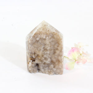 Agate crystal point with druzy | ASH&STONE Crystals Shop Auckland NZ
