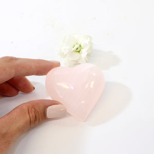 Pink mangano calcite crystal heart | ASH&STONE Crystals Shop Auckland NZ