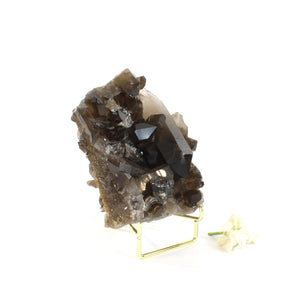 Smoky quartz crystal cluster on stand | ASH&STONE Crystals Shop Auckland NZ