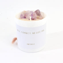 Load image into Gallery viewer, Large hand-poured amethyst crystal candle | ASH&amp;STONE Candles NZ
