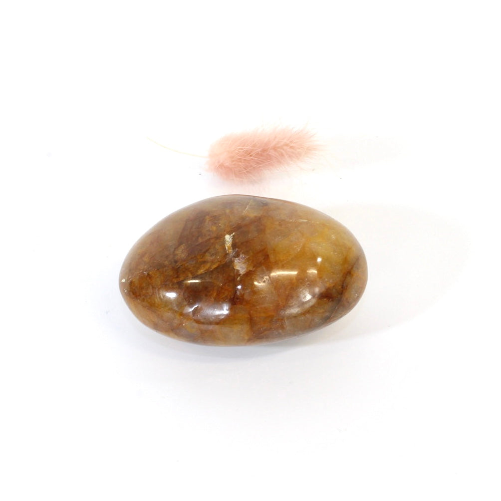 Golden healer crystal palm stone | ASH&STONE Crystals Shop Auckland NZ