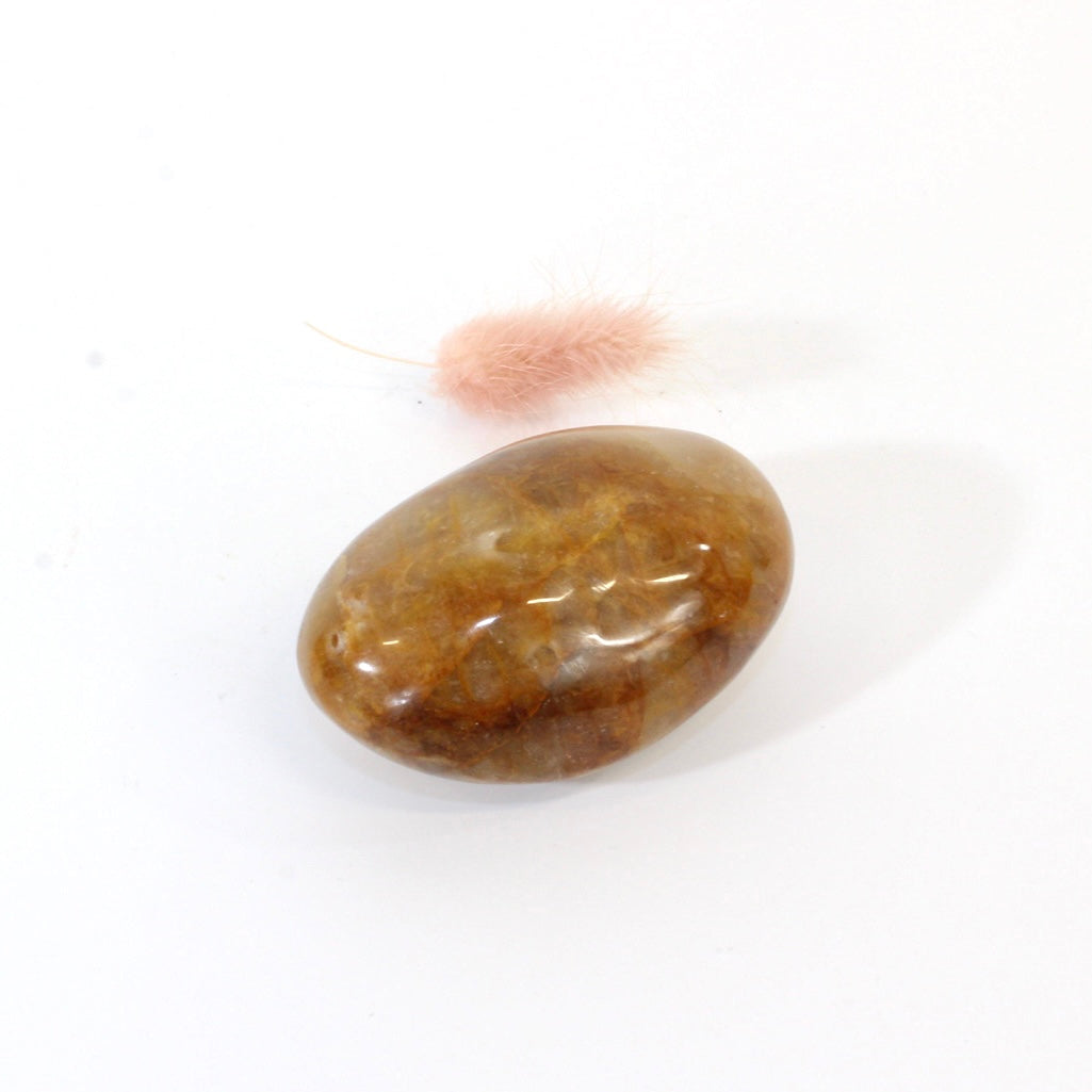 Golden healer crystal palm stone | ASH&STONE Crystals Shop Auckland NZ