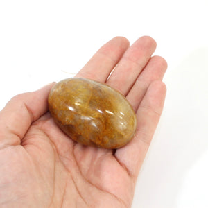 Golden healer crystal palm stone | ASH&STONE Crystals Shop Auckland NZ
