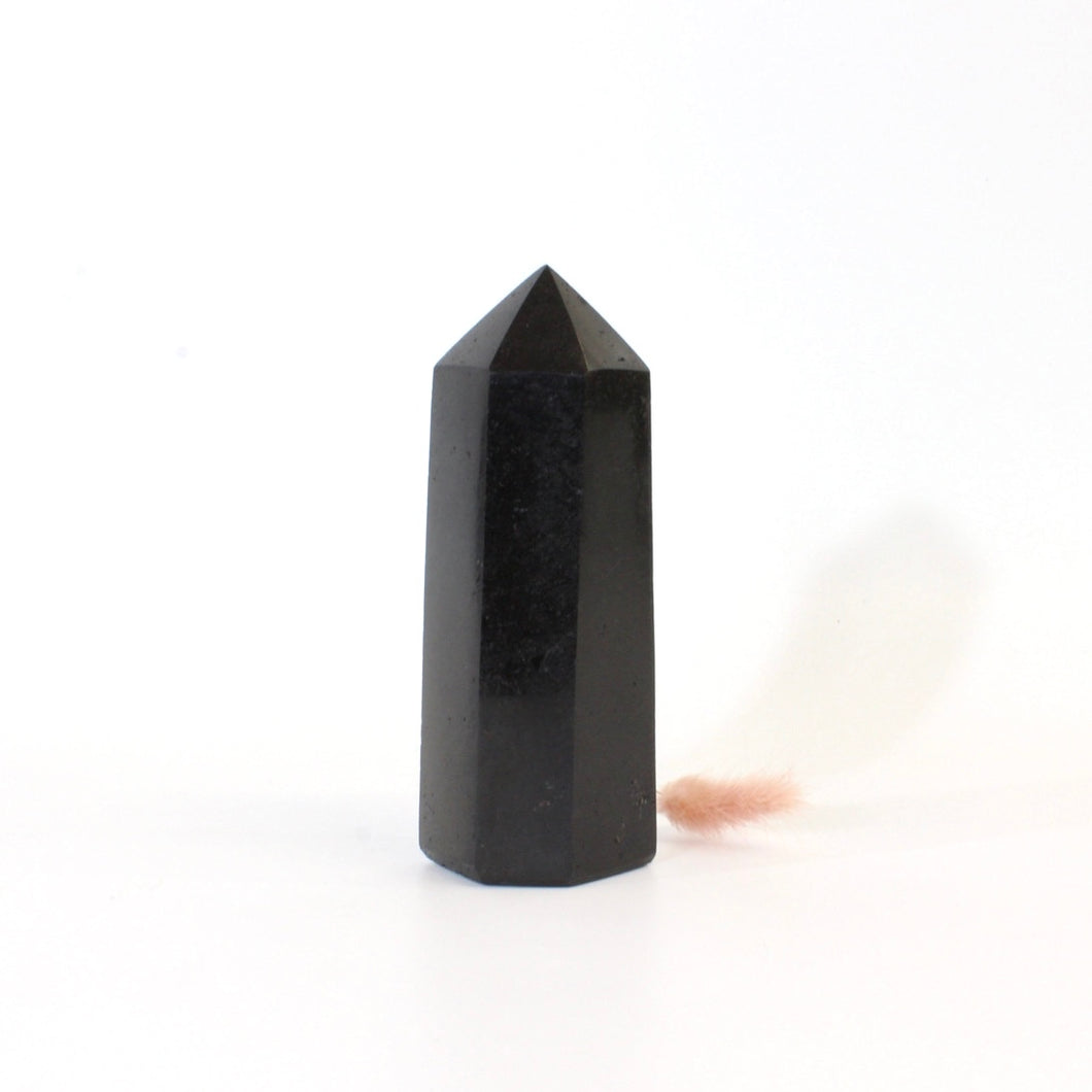 Black tourmaline crystal point