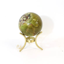 Load image into Gallery viewer, Green opal polished crystal sphere on stand | ASH&amp;STONE Crystal Shop Auckland NZ
