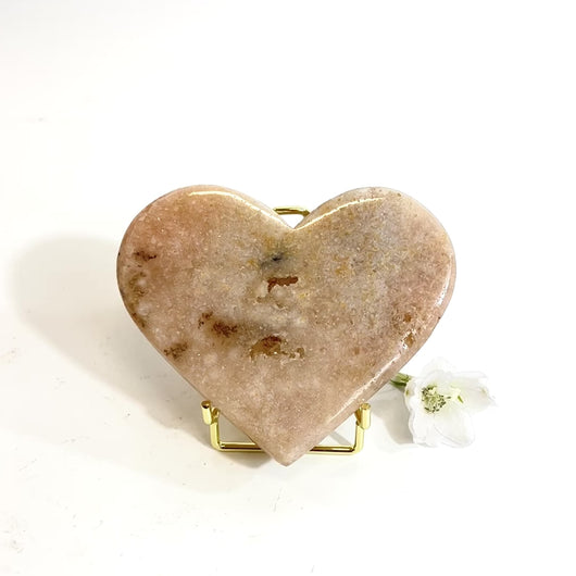 Pink amethyst crystal heart on stand | ASH&STONE Crystals Shop Auckland NZ