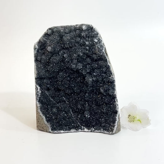 Black amethyst crystal with cut base | ASH&STONE Crystals Shop Auckland NZ