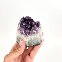 Load and play video in Gallery viewer, Crystals NZ: Amethyst crystal cluster with polished sides

