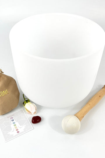 Crystal Singing Bowls NZ: Sacral chakra 8" quartz crystal singing bowlSacral chakra 8" quartz crystal singing bowl | Pitch Perfect | ASH&STONE Auckland NZ