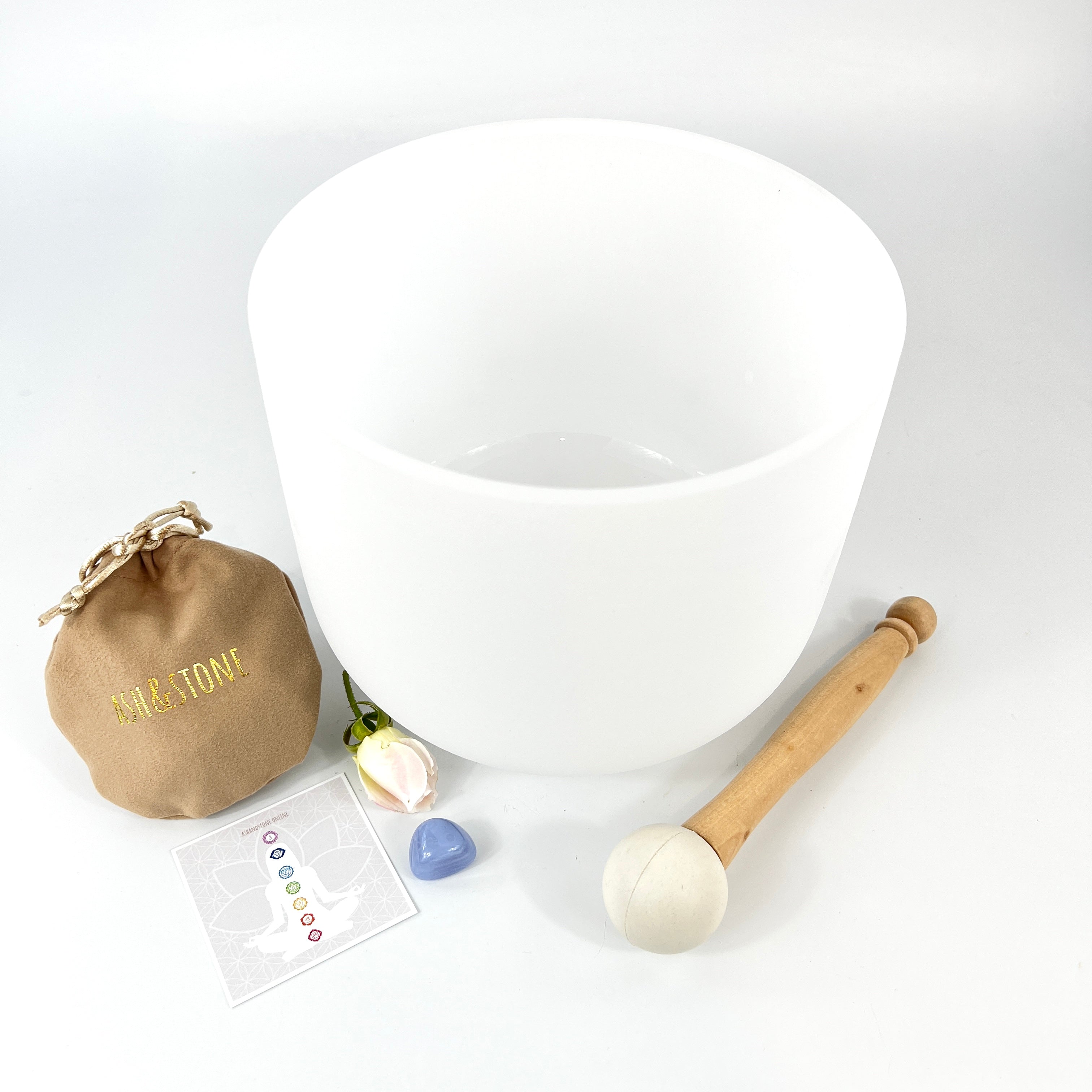 Crystal Singing Bowls NZ: Throat chakra 8" quartz crystal singing bowl