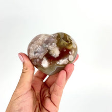Load and play video in Gallery viewer, Crystals NZ: Flower agate crystal polished heart
