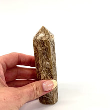 Load and play video in Gallery viewer, Chocolate calcite crystal polished tower | ASH&amp;STONE Crystals Auckland NZ
