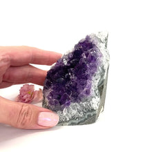 Load and play video in Gallery viewer, Amethyst crystal with cut base
