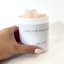 Load and play video in Gallery viewer, Large rose quartz crystal candle | ASH&amp;STONE Auckland NZ
