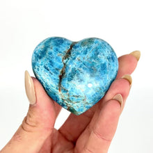 Load and play video in Gallery viewer, Crystals NZ: Blue apatite polished crystal heart
