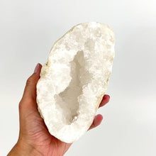 Load and play video in Gallery viewer, Large Crystals NZ: Large clear quartz crystal geode half 1.68kg
