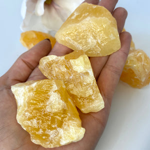Orange calcite crystal chunk | ASH&STONE Crystal Shop Auckland NZ 