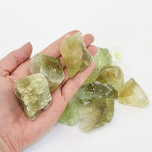 Green calcite crystal chunk | ASH&STONE Crystals NZ