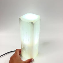 Load and play video in Gallery viewer, Large selenite crystal lamp 26cm | ASH&amp;STONE Crystals Shop Auckland NZ
