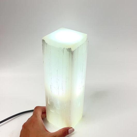 Large selenite crystal lamp 26cm | ASH&STONE Crystals Shop Auckland NZ