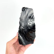 Load and play video in Gallery viewer, Large Crystals NZ: Large black obsidian with cut base
