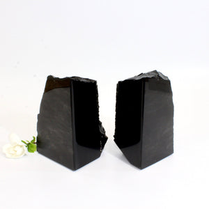 Large black obsidian bookends | ASH&STONE Crystal Shop Auckland NZ