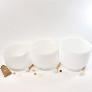 Full set of crystal singing bowls (set of 7) Perfect Pitch | ASH&STONE Crystals NZ