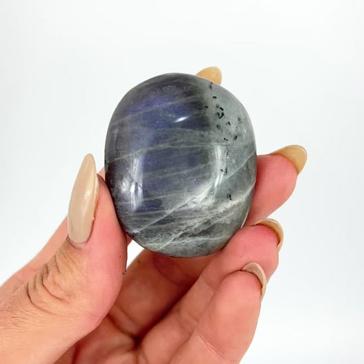 Crystals NZ: Lavender labradorite crystal worry stone