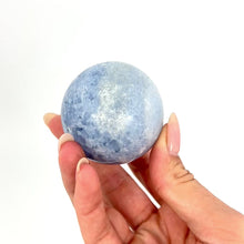 Load and play video in Gallery viewer, Crystals NZ: Blue calcite crystal sphere
