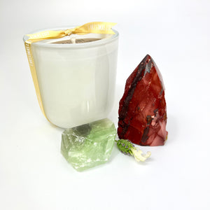 Candles & Crystal Packs NZ: Christmas Lily candle & crystal gift pack