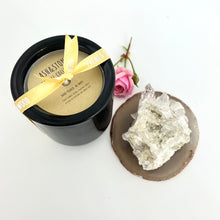 Load image into Gallery viewer, Candles &amp; Crystal Packs NZ: Bespoke Cacao &amp; Sandalwood candle &amp; crystals interior gift pack
