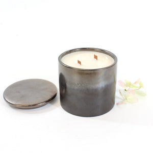 Soy wax artisan candle | dark bronze designer ceramic jar