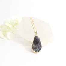 Load image into Gallery viewer, Agate crystal druzy pendant on 18&quot; chain | ASH&amp;STONE Crystal Jewellery Shop Auckland NZ
