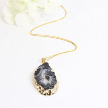 Load image into Gallery viewer, Agate crystal slice pendant on 18&quot; chain | ASH&amp;STONE Crystal Jewellery Auckland NZ
