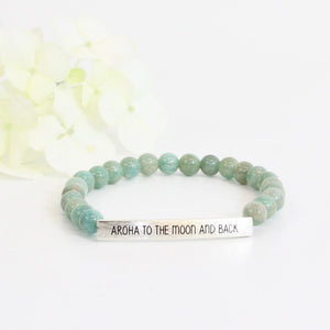 Aroha to the moon and back | Amazonite crystal bracelet | ASH&STONE Jewellery NZ