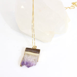Amethyst crystal pendant with 18" chain | ASH&STONE Crystal Jewellery Shop Auckland NZ